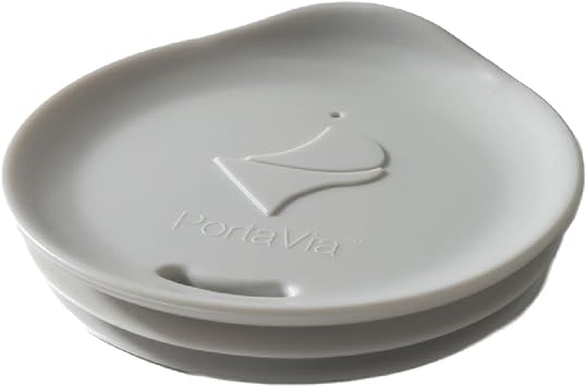 Porta Via Reusable, Dishwasher-Safe Silicone Lid for Coffee Cups and Mugs | Take Your Favorite Cup/Mug/Tumbler To-Go - This Lid fits drinkware with 3 to 314 Inside Diameter - Medium Size, Stone