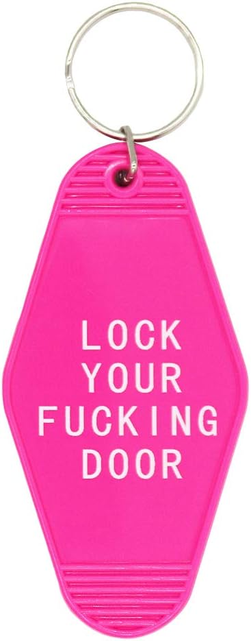 HibetekLock Your Fucking Doors-Unique Hotel Motel Keychain Motel Style pendant Keychain for her him