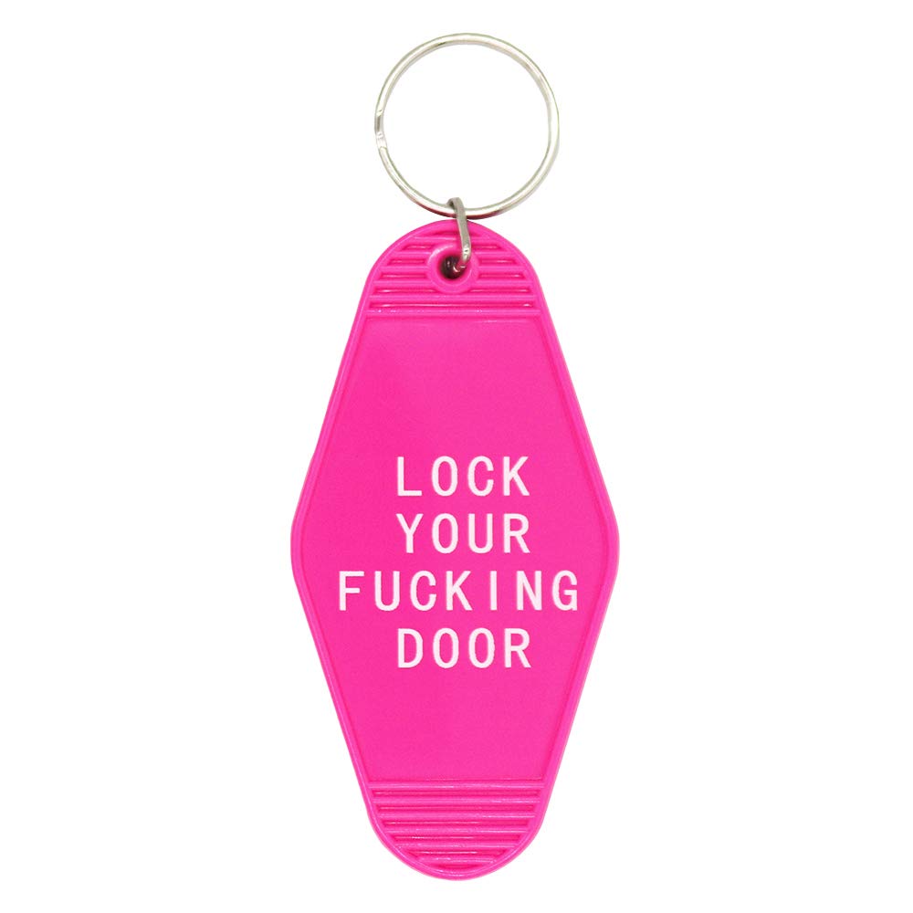 HibetekLock Your Fucking Doors-Unique Hotel Motel Keychain Motel Style pendant Keychain for her him