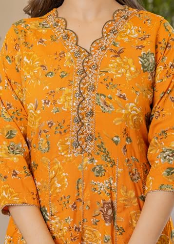 Image of MANHAREE | Women's Rayon Kurta with Pant & Dupatta Set