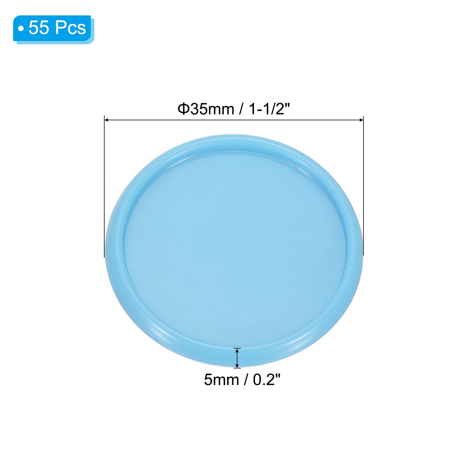 PATIKIL 35mm 1-1/2" Light Blue Plastic Round Book Binding Discs - Image 2