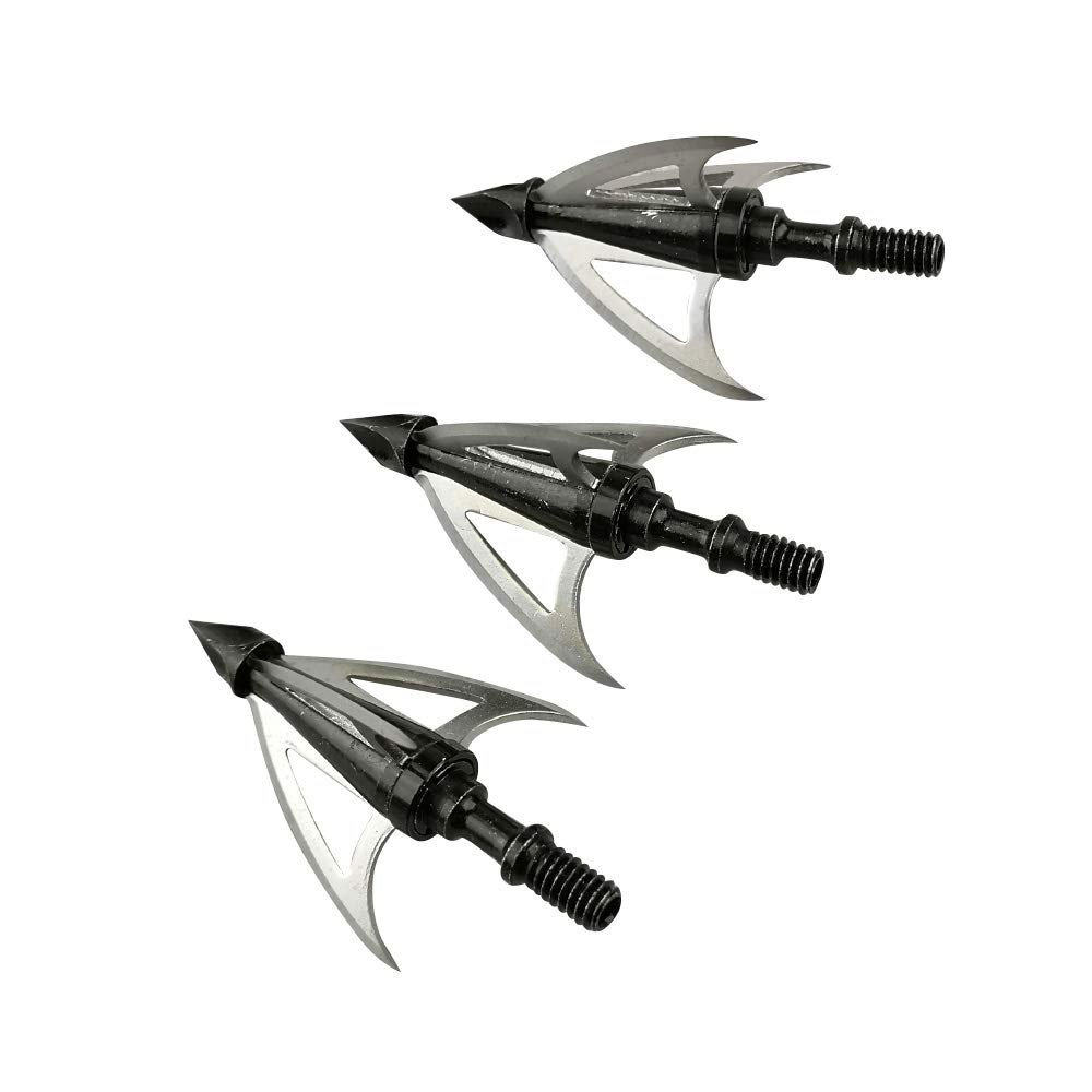 6/12pcs tir à l'arc Pointe de flèche 100 Grains Broadheads en Acier Chasse Conseils de flèche pour Arc à poulies arbalète Chasse