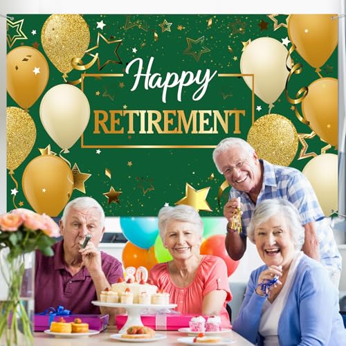 Image of Blulu Retirement Party Decorations,72.8 x 43.3 Inch,Green Gold