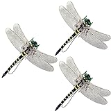 EUHELOPA 2024 虫除け オニヤンマ 本物とほぼ同じ 1/1サイズ 12cm級 トンボ オニヤンマ 蜻蛉 安全ピン ストラップ クリップ付き 蚊よけ 昆虫が好きな おもちゃ 模型 帽子 リュック 畑作業 玄関 ベランダ ハイキング キャンプ 山登り 釣り ゴルフ ハエ 蜂よけ 小蝿 蚊の天敵 家PVC 無臭無毒 インテリア 飾り プレゼント (12CM-安全ピン付き-3匹)