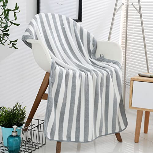 Image of HomeCloud Korean Plush Soft & Luxury 400 GSM Pack of of 2 Towel Set with Hanging Loop | 3X Softer Than Cotton Towels | Set of 2 (1 Bath Towel 142x70 + 1 Face Towel 70x35 cm)