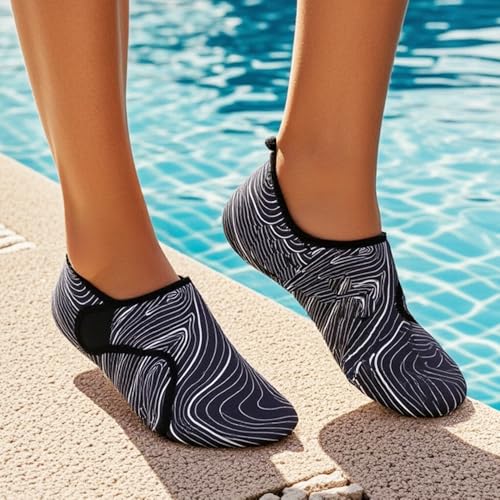 Men Women Water Shoes Anti-Slip Beach Swim Shoes Portable Barefoot Shoes Aqua Shoes for Boating Pool