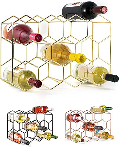 Image of Countertop Wine Rack 14 Bottle Freestanding Modern Metal Wine Rack 3 Tier Tabletop Wine Holder Stand for Cabinet Pantry Wine Bottle Storage No Assembly Required (Silver)