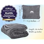 BlueHills 2-Pack Premium Soft Travel Blanket Pillow Airplane Blanket in Soft Bag Pillowcase with Hand Luggage Belt and Backpack Clip, Compact Pack Large Blankets for Any Travel (Grey Gray T013) - Image 3