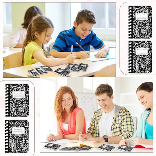 Carnet de composition à spirale noir avec 40 feuilles vierges ouverture facile