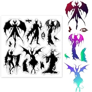 GLOBLELAND Halloween Dämon Silhouette Silikonstempel