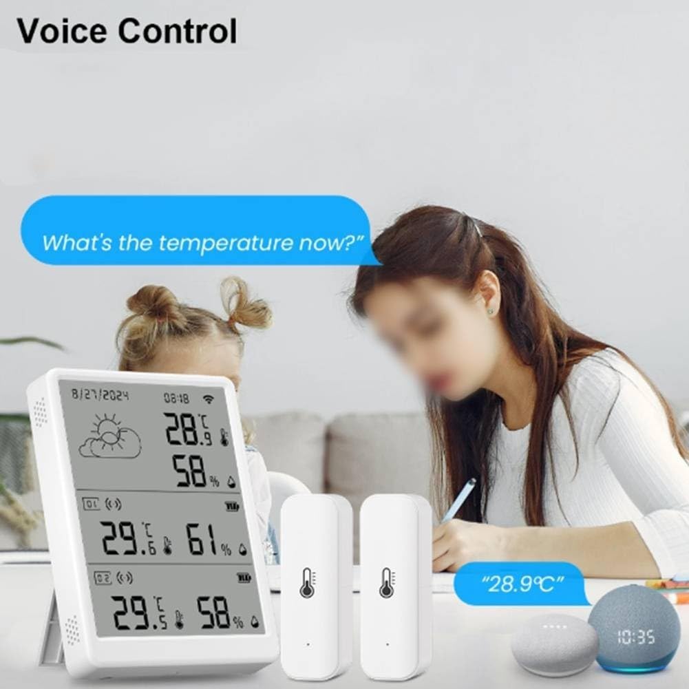 HpLive Tuya WiFi RF433 Thermomètre hygromètre intérieur, capteur d'humidité LCD, station de 100 m de portée pour température ambiante, cave, chambre de bébé (1 moniteur + 10 capteurs)