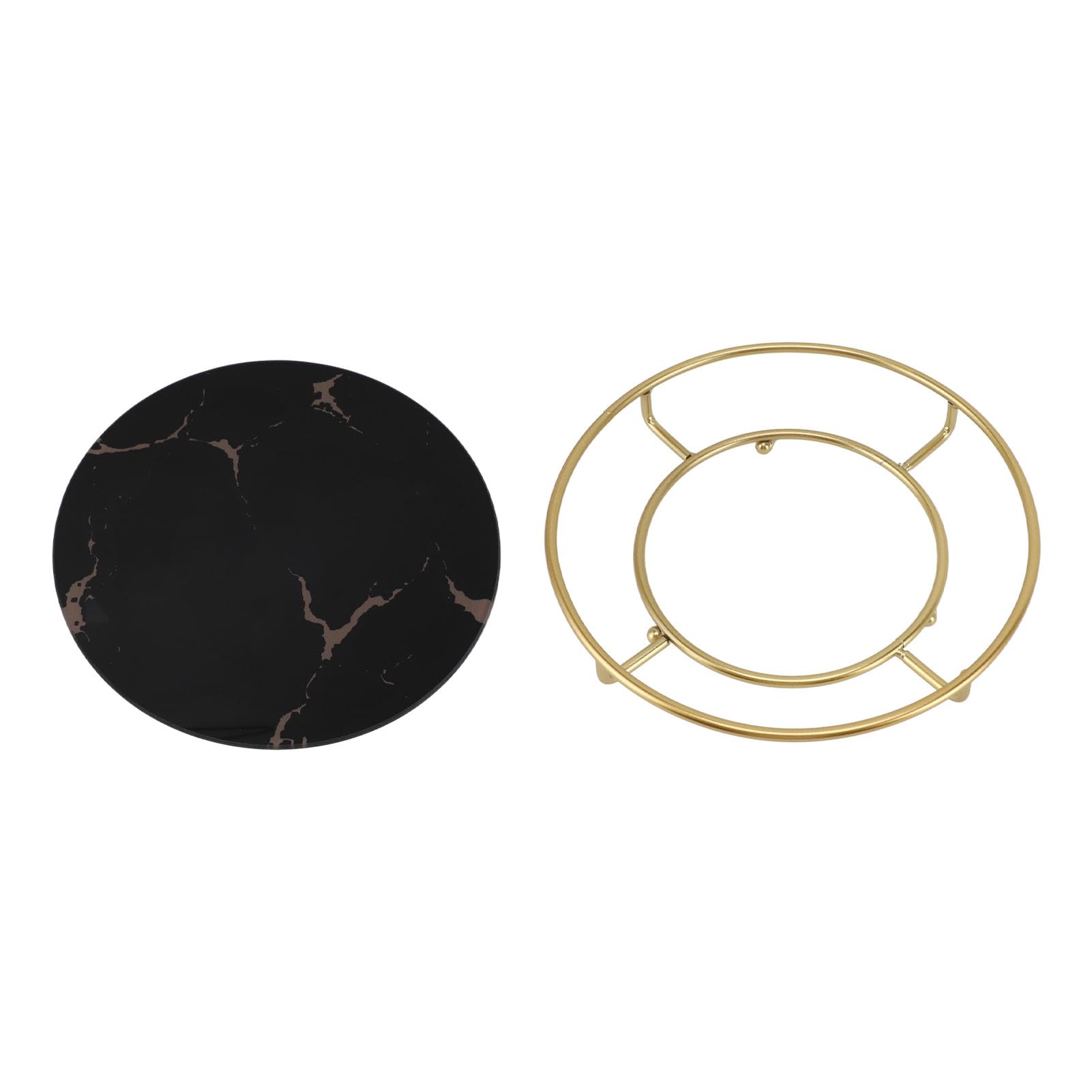 Bathroom Tray, Vanity Tray Countertop Organizer Tray Decorative Dresser Tray Makeup Organizer Skincare Organizer Countertop Display Rack for Jewelry (Black Round)