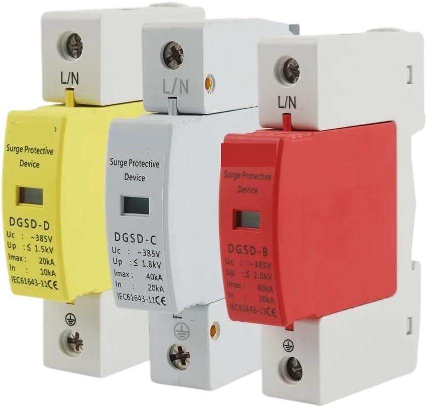 AC SPD 1P 20KA 40KA 60KA Din Rail House Surge Protector Protection Protective Low-Voltage Arrester Device 385V 1P+N 18mm(10-20KA)