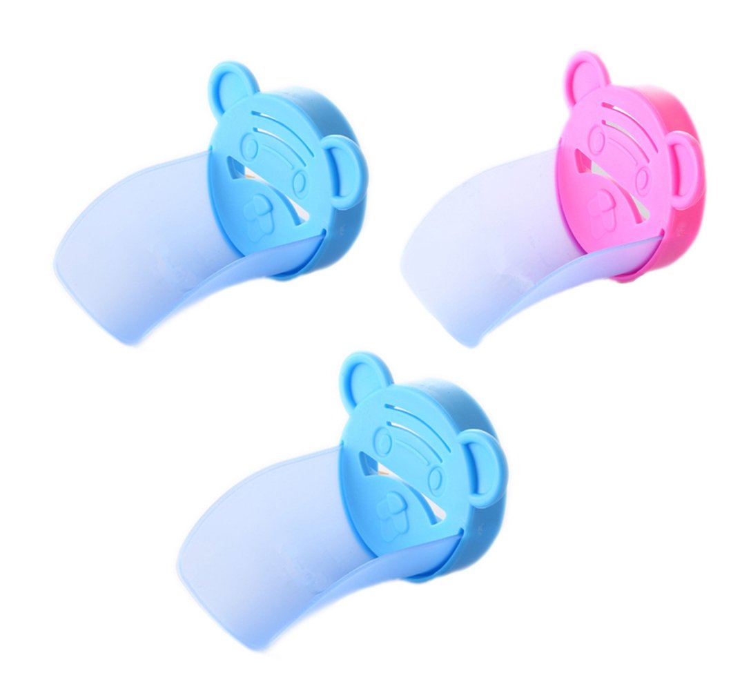HiCat 3 Pack Silicone Faucet Extender Sink Handle Extender,Safe Fun Faucet Extension Attachment and Excellent Hand-washing Solution for Toddler,Kid,Baby and Children,Good Sanitation Habit (PBB-3 Pack)