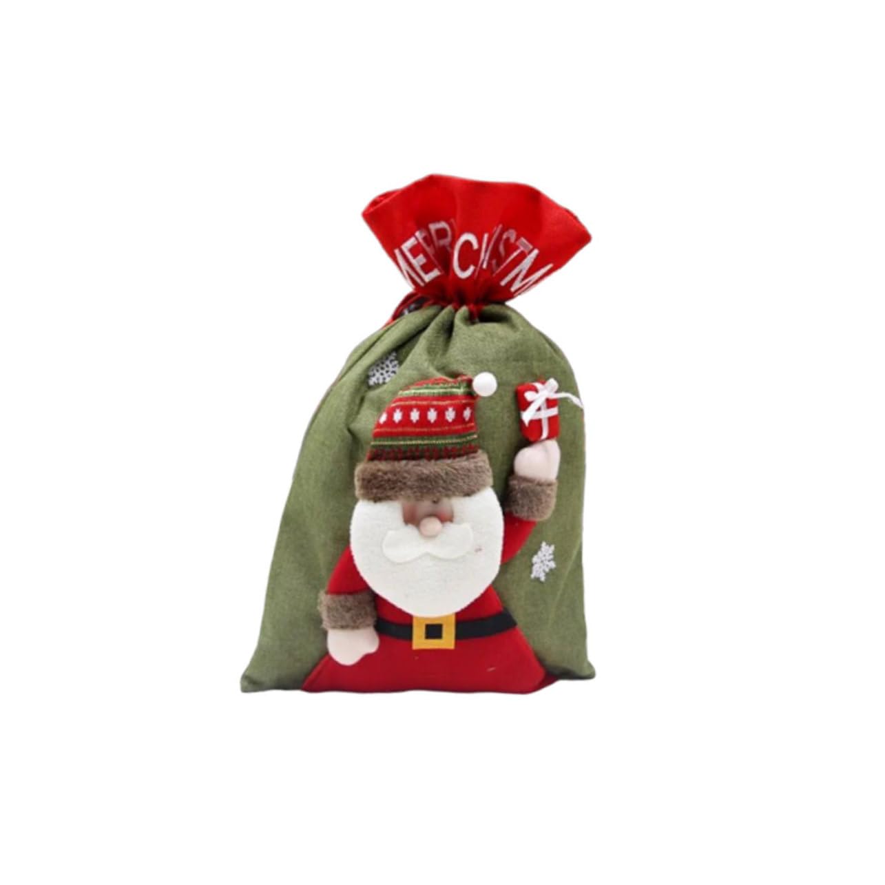 Mobestech 2 Bolsas De De Navidad Bolsa De Dulces Para Muñecas 3d Bolsa De Almacenamiento De Papá Noel Bolsa De Almacenamiento De Dulces Para Fiestas De Navidad