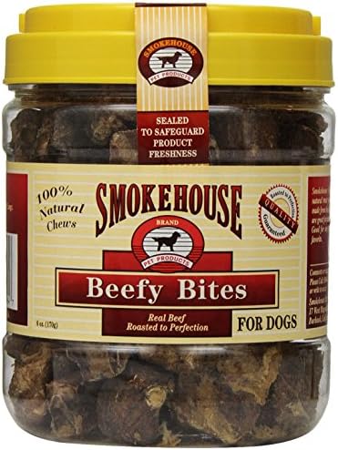 Smokehouse 100-Percent Natural Beefy Bites Dog Treats, 6-Ounce