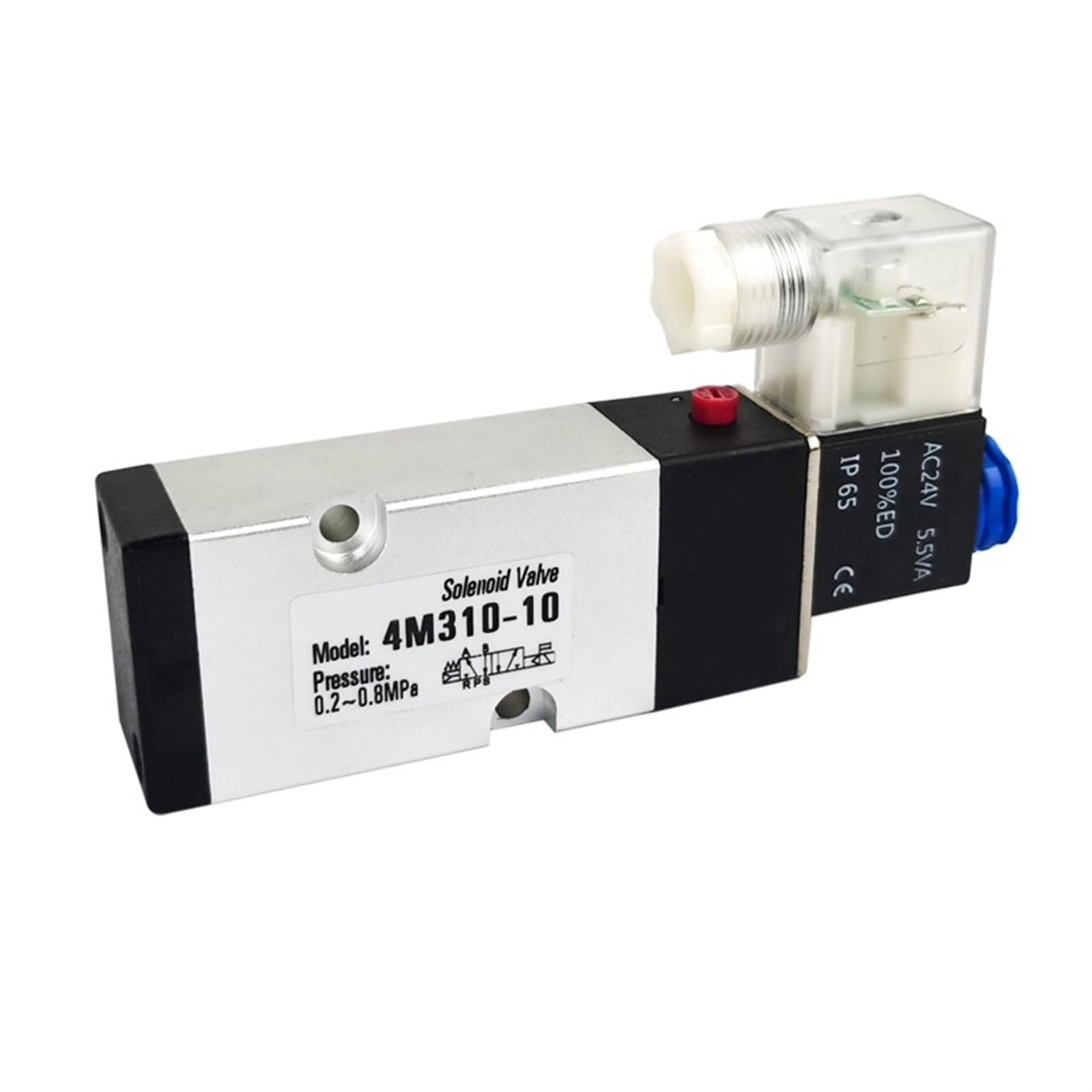 Distributeur pneumatique 4M310-10 AC110V 5/2 voies pour vérin et automatisme de 6mm