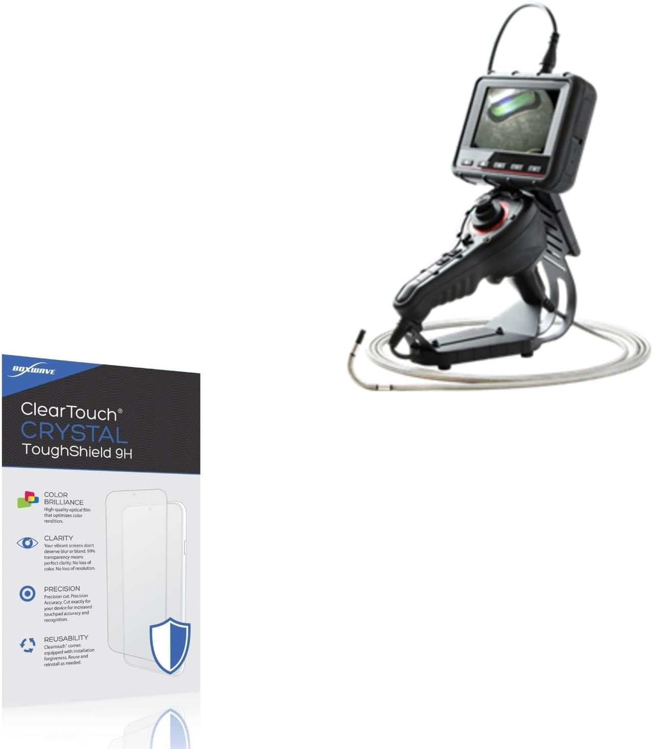 BoxWave Screen Protector Compatible With USA Borescopes USA600J-4-1500 - ClearTouch Crystal ToughShield 9H (2-Pack), Clear 9H Tough Flexible Film Screen Protector