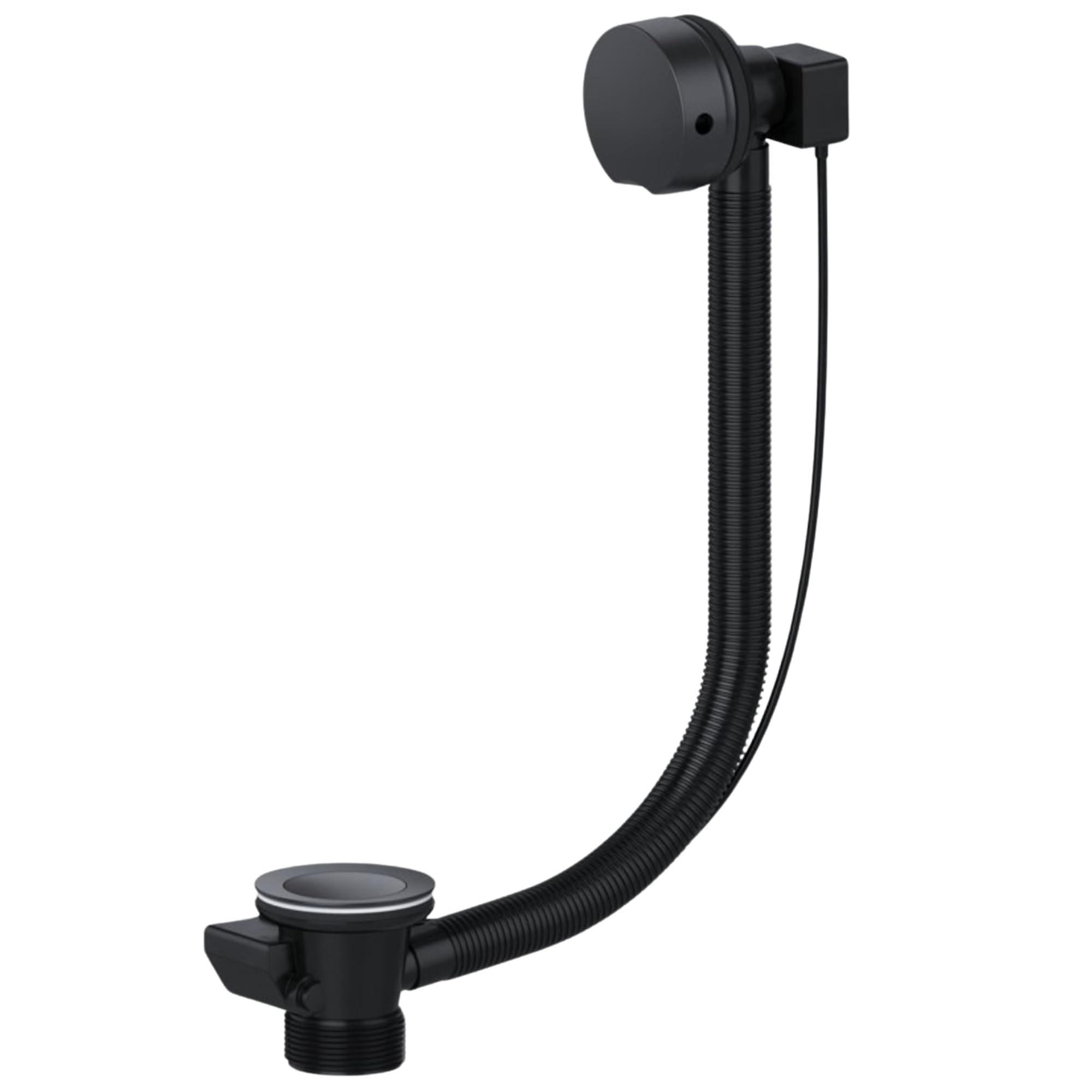 Kit di scarico e troppopieno per vasca da bagno, nero opaco, facile da installare, con combinazione click clack di ricambio