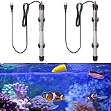 liuer Aquarium Heizung, 2PCS Aquariumheizer Unterwasser Thermocontrol Reglerheizer Auto Thermostat Heizung Wärmer für Süßwasser Reglerheizer Heizer Heizung Aquariumheizer mit Saugnapf (100w)