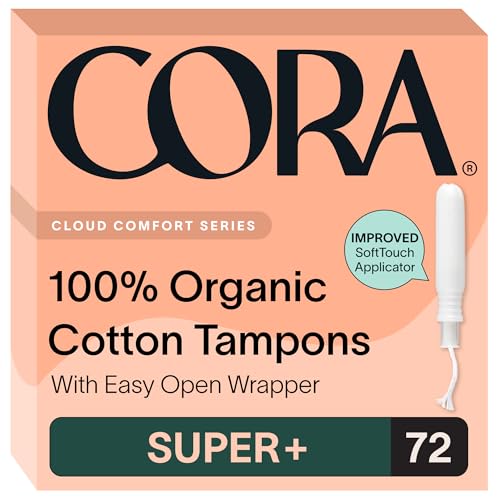 Cora Organic Cotton Tampons (72 Super Plus Tampons)
