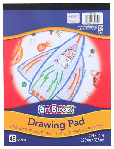 Prang (Formerly Art Street) Drawing Paper Pad, White, Standard Weight, 9