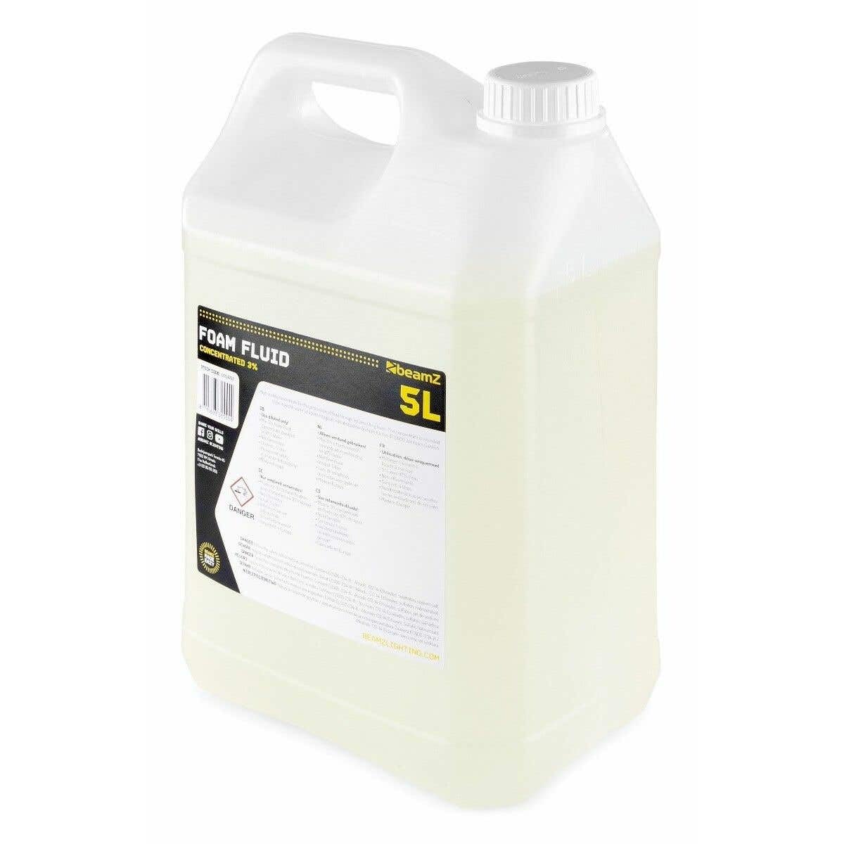 BeamZ FFL5 Liquide pour Machine à Mousse Concentré 3% - 5L, Mousse de Qualité, Non Inflammable, Mousse Liquide, Compatible avec JFC1000, à Mélanger avec de l'eau
