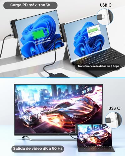 Concentrador Surface Pro 9 BYEASY con Carga 100W y HDMI 4K Diseño Premium 6