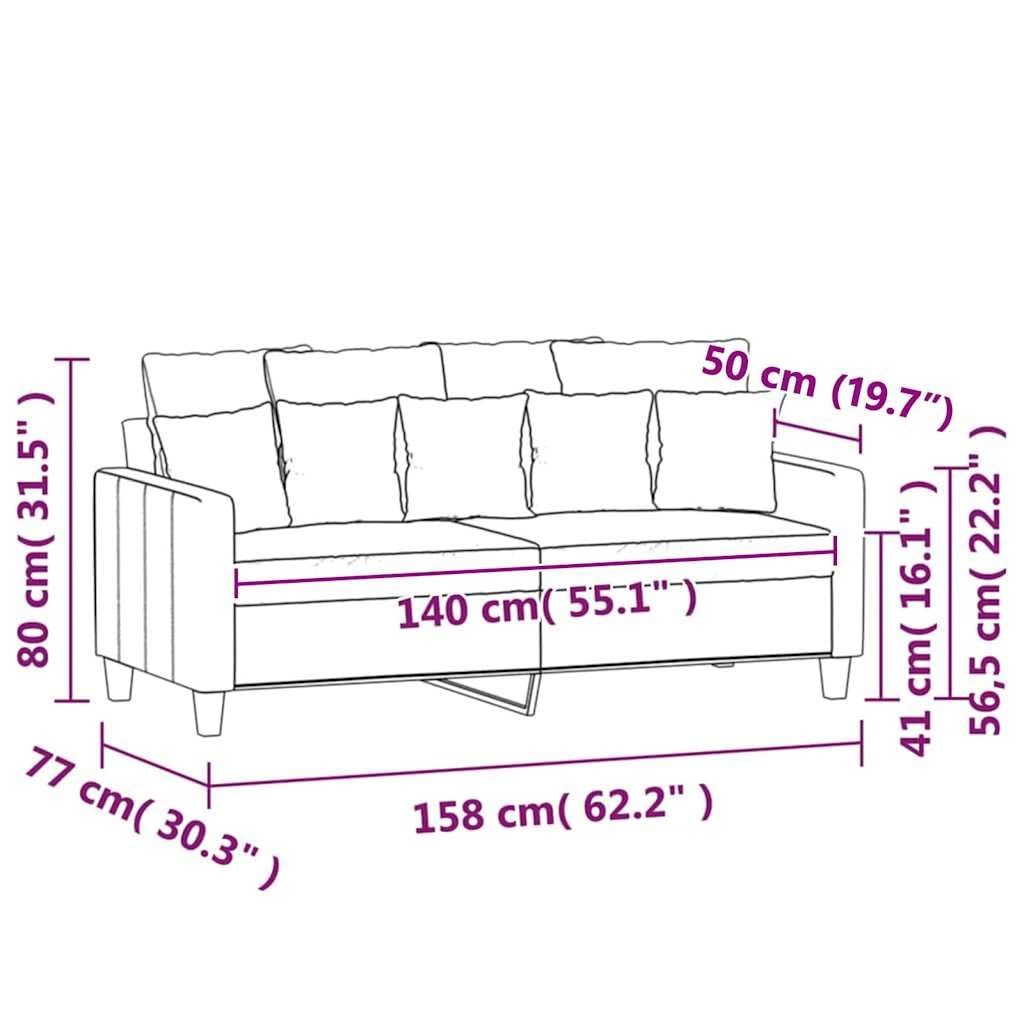 vidaXL Sofá de 2 Plazas, Asiento con Reposabrazos Respaldo, Sillón de Descanso Relax Televisión, Sofá Tapizado para Salón, Tela Gris Claro