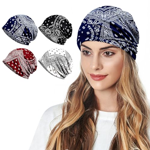 Womens Summer Beanie for Men Hat Boho Hats Adult Dwarf Hats Chemo Cap Cancer Headwear Caps Baggy Skull Sleep Cap Nightcap