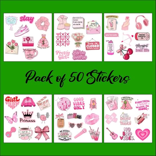 Image of Zesta Aesthetic Stickers for Laptop /Waterproof Anime Decal for Books /Vinyl Sticker for Fridge /Easy to Use Korean Car Sticker Kawaii Cute Stickers (Pink Love)