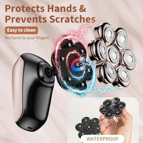 Image of Head Shavers for Bald Men: SHPAVVER 5-in-1 Upgraded Detachable Head Shaver - 7D LED Display Rechargeable Shaving Grooming Kit with Type-C Charge - IPX7 Waterproof Wet or Dry Electric Razor for Men