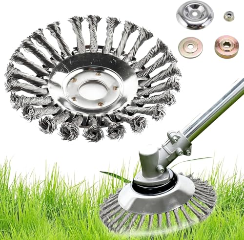 草刈り機 替え刃 ブラシヘッド ワイヤーカッター 草刈機用チップソー 除草ホイール 雑草クリーニングツール ブラシカッター 草刈り機 草刈機用チップソー 雑草クリーニングツール 芝刈り機ヘッド 除草ブラシ 刈込ヘッド ロータリー雑草ブラシ ガーデニング 園芸庭 玄関 草刈り 苔取り用 山林用 (6インチ)