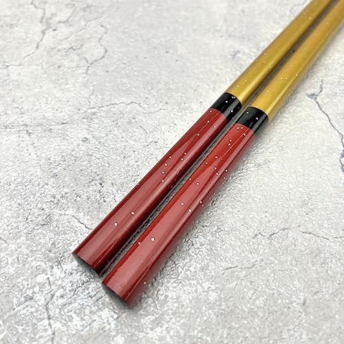 Premium Japanese Chopsticks Reusable [ Made in Japan ] Traditional Lacquer Art Wooden Chopsticks (Snowstorm RD(WH14))