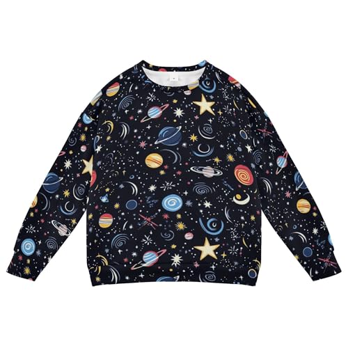 JUNZAN Space Stars Cosmic Planet Little Boys Hoodie Sweatshirt Fleece Hoodies for Girls Party 4T
