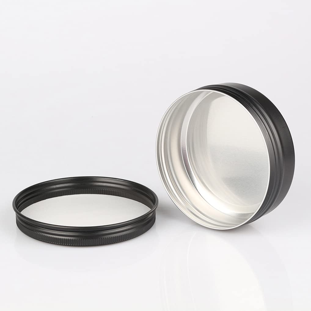 BENECREAT 6 stuks 200 ml aluminium blikjes, ronde aluminium blikjes cosmetische blikjes met schroefdeksel voor doe-het-zelf handwerk, zalf kaars reizen bewaren. Platina
