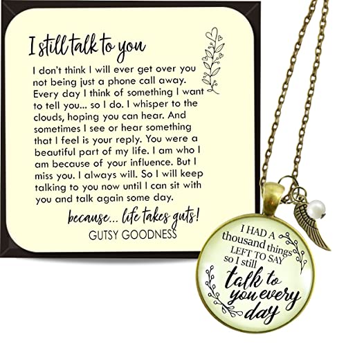 Gutsy Goodness PRNE36007035 Remembrance Necklace I Had A Thousand Things Left To Say Memorial Jewelry cover