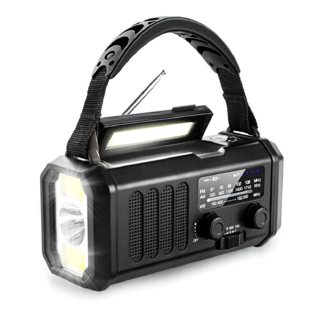 Awaryjne radio korbowe 20000mAh solarne z latarką do czytania latarką SOS radio alarmowe na kemping