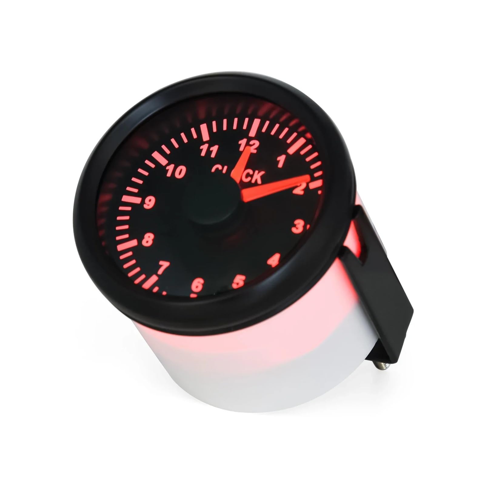 Indicador de reloj de 52mm con luz trasera roja, instrumento de contador de horas de 0-12 horas, contadores de horas for coche, barco, yate, espectáculo de 9-32V Lectura clara(Black)