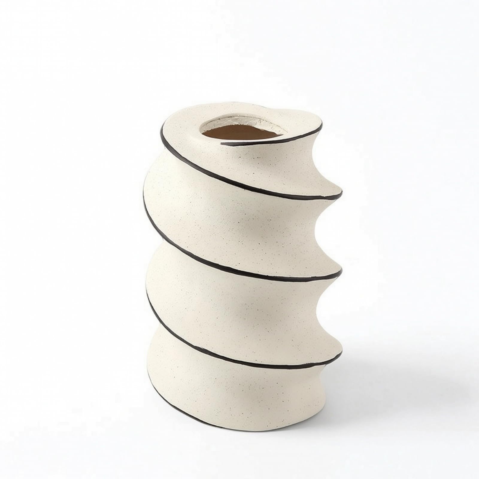 Vaso Cilindrico a Spirale Scultoreo Vaso a Spirale Minimalista Fioriera per Appassionati di Design, Ingresso