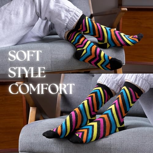 Image of Tipi Toe Women's Fun Patterned Dress Socks, 12-Pack Lightweight Colorful Crew Socks, Casual Novelty Assorted Designs