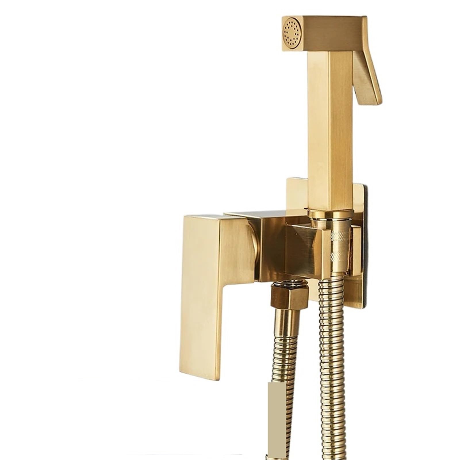 ZYCHSJXA Black Bidet Faucets Wall Mounted Bathroom Shower Tap Toilet Sprayer Washer Mixer Faucet(Brushed Gold A)