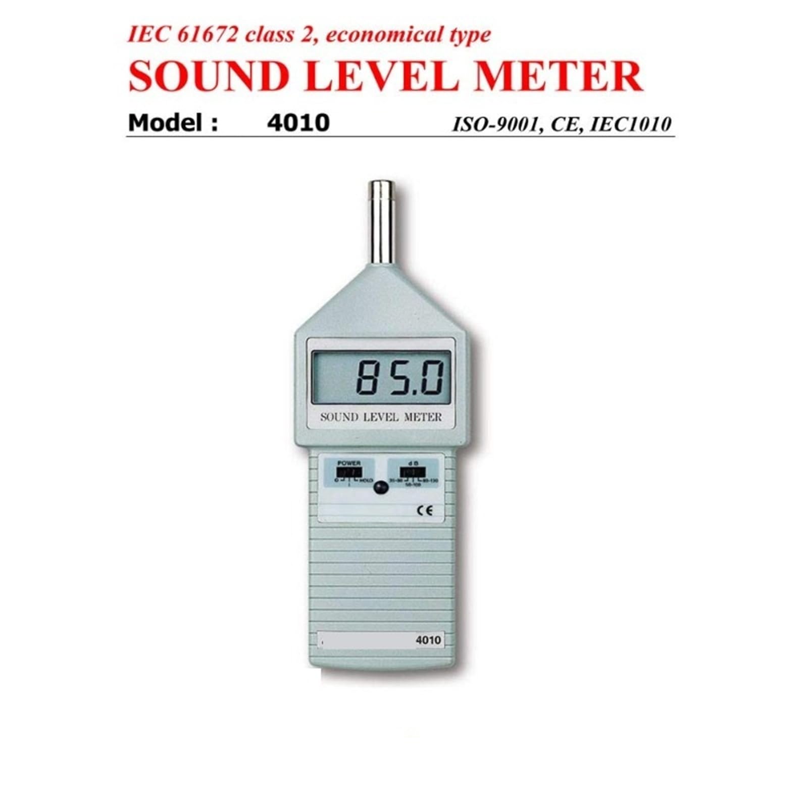 Fonometro, Misuratore di decibel sonori/misuratore di dB/misuratore del livello di rumore/misuratore del livello di rumore/dosimetro (intervallo: da 35 a 130 dB) insieme alla calibrazione C