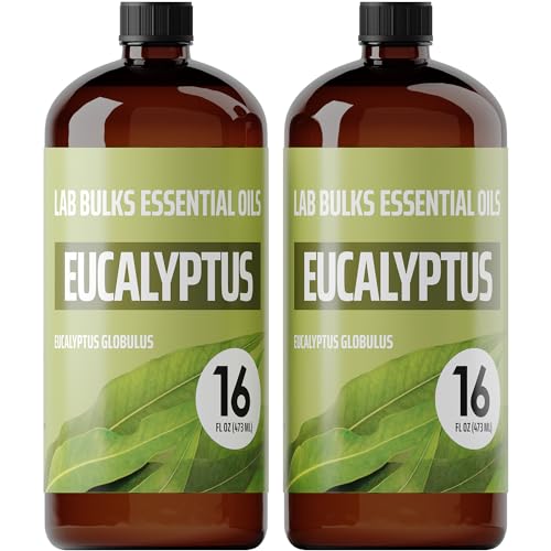 Eucalyptus Essential Oil (2 Pack) for Diffusers, Home Care, Candles, Aromatherapy, 16 oz Bulk Bottle, Eucalyptus Oil Spray
