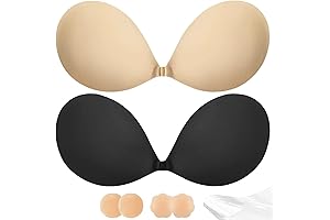 Adhesive Bra Push Up 2 Pair, Sticky Invisible Lifting Backless Strapless Bras