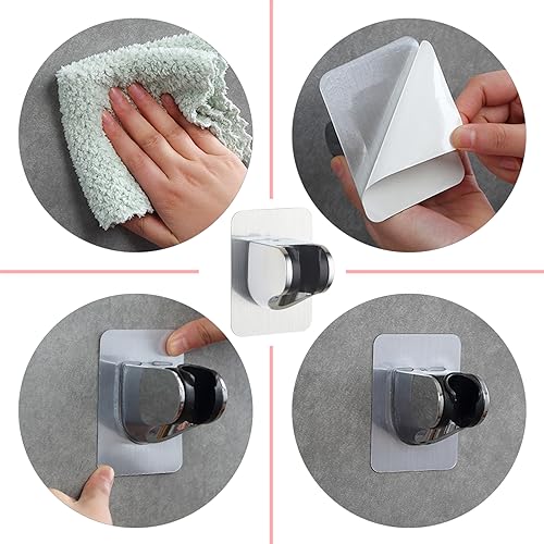 2PCS Adesivo Staffa Soffione Supporto Doccetta