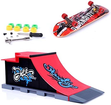 MOMSIV Mini Finger Skateboard and Ramp Accessories Set (F)