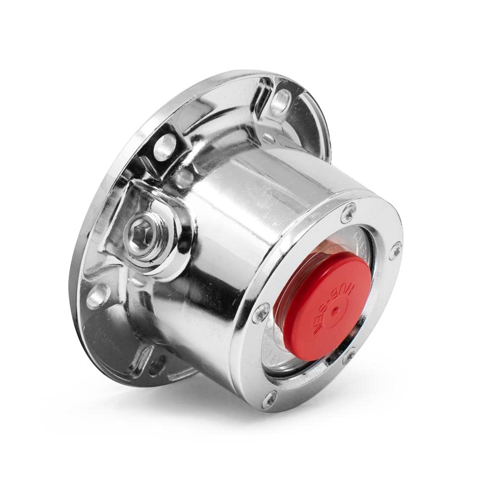CHR3434024 Chrome 6 Hole Hub Cap with Side Fill Plug