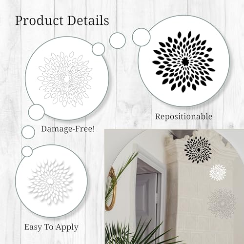 Set de 7 Vinilos Decorativos Florales en Blanco y Negro miniatura 2