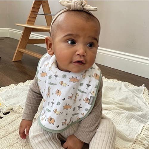 Nuby Snug and Dry Bibs Organic Cotton Machine Washable Padded Neckline 048526999460, One Size, (Pack of 4) - Image 3